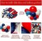 Navy Blue Red White Balloon Arch, Double Stuffed Royal Blue Red Pearl White Sand Balloon Garland Kit for Birthday Graduation Baby Shower Patriotic Nautical Baseball 4th of July Party Decor